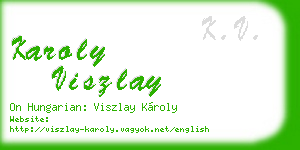 karoly viszlay business card